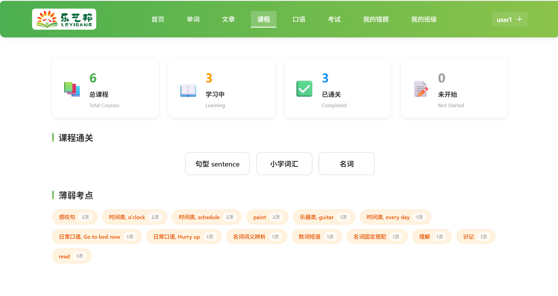 课程界面